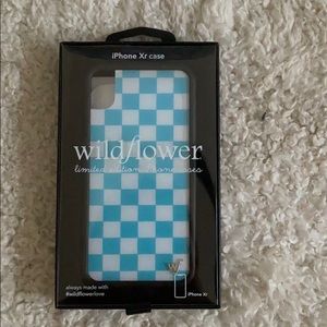 Wildflower iPhone XR blue checkered case